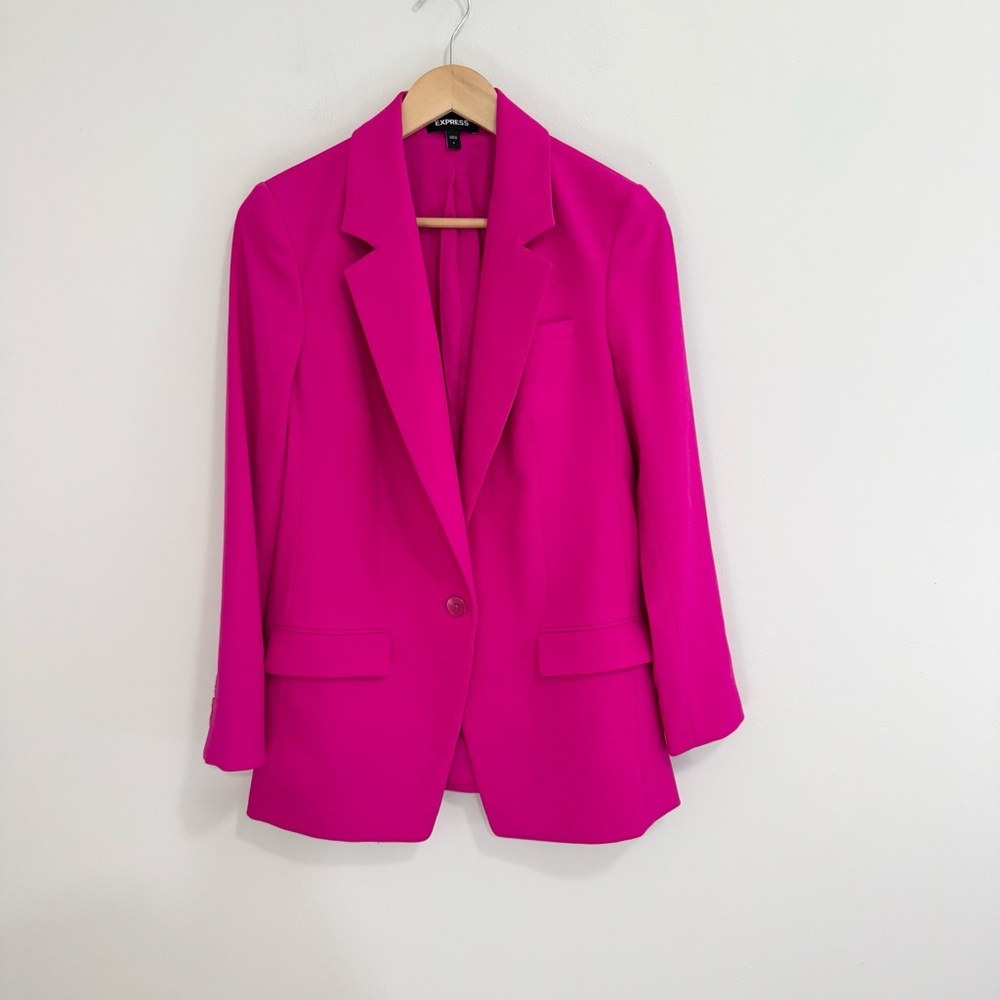 Express One Button Cinched Boyfriend Blazer